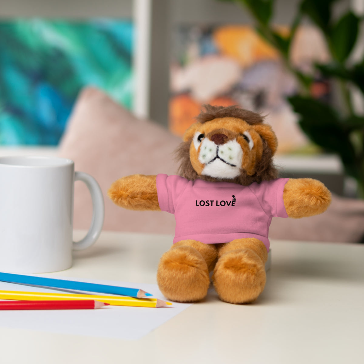 Stuffed Animal with Message Tee, Adorable Plush Toy, Gift for Kids, Comfort for Loss, Thoughtful Keepsake