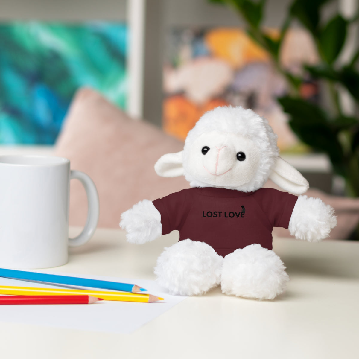 Stuffed Animal with Message Tee, Adorable Plush Toy, Gift for Kids, Comfort for Loss, Thoughtful Keepsake