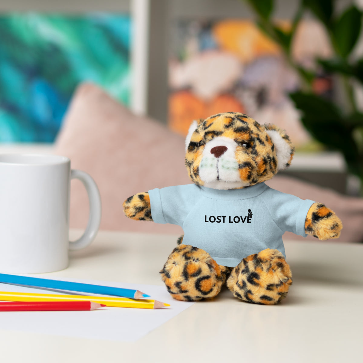 Stuffed Animal with Message Tee, Adorable Plush Toy, Gift for Kids, Comfort for Loss, Thoughtful Keepsake