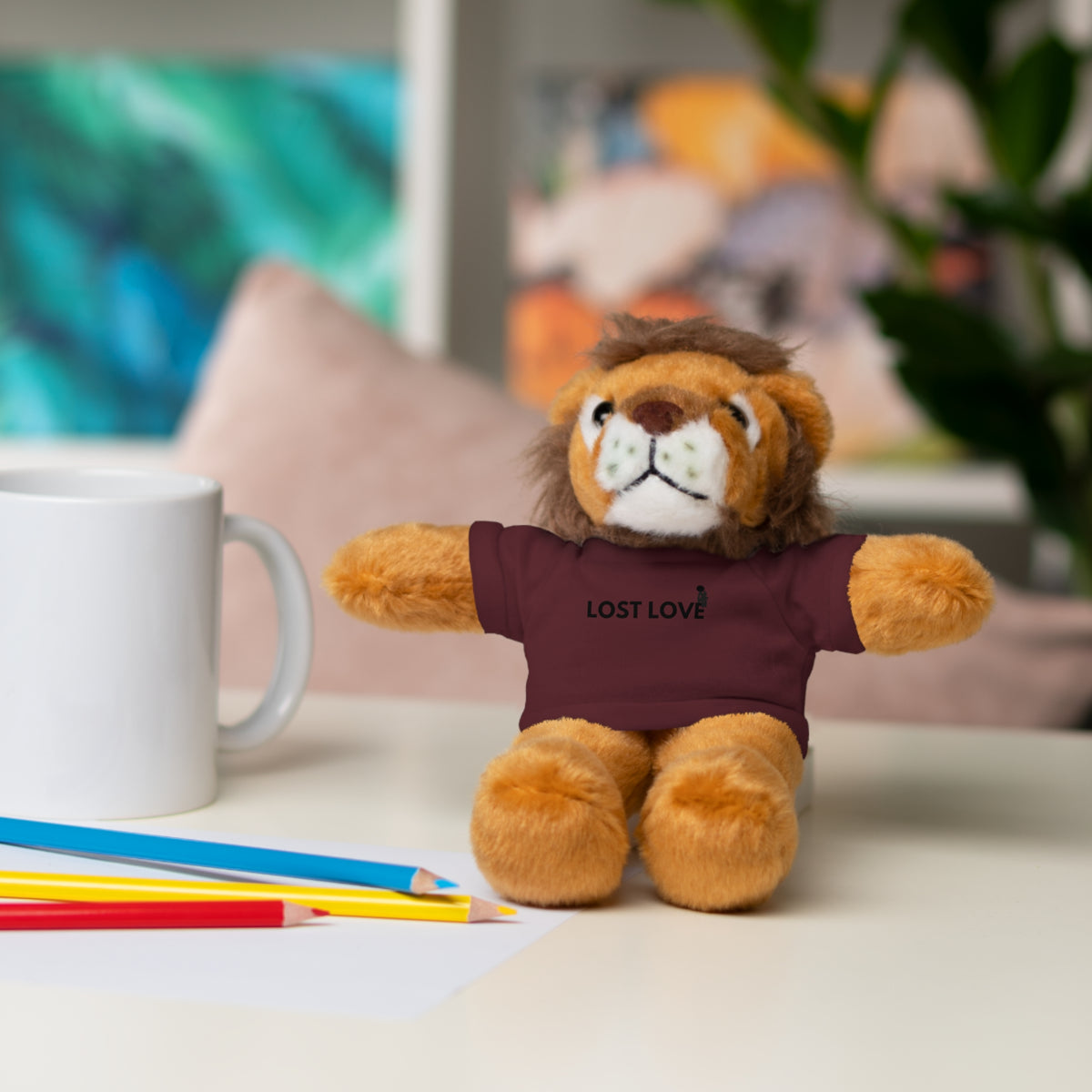 Stuffed Animal with Message Tee, Adorable Plush Toy, Gift for Kids, Comfort for Loss, Thoughtful Keepsake