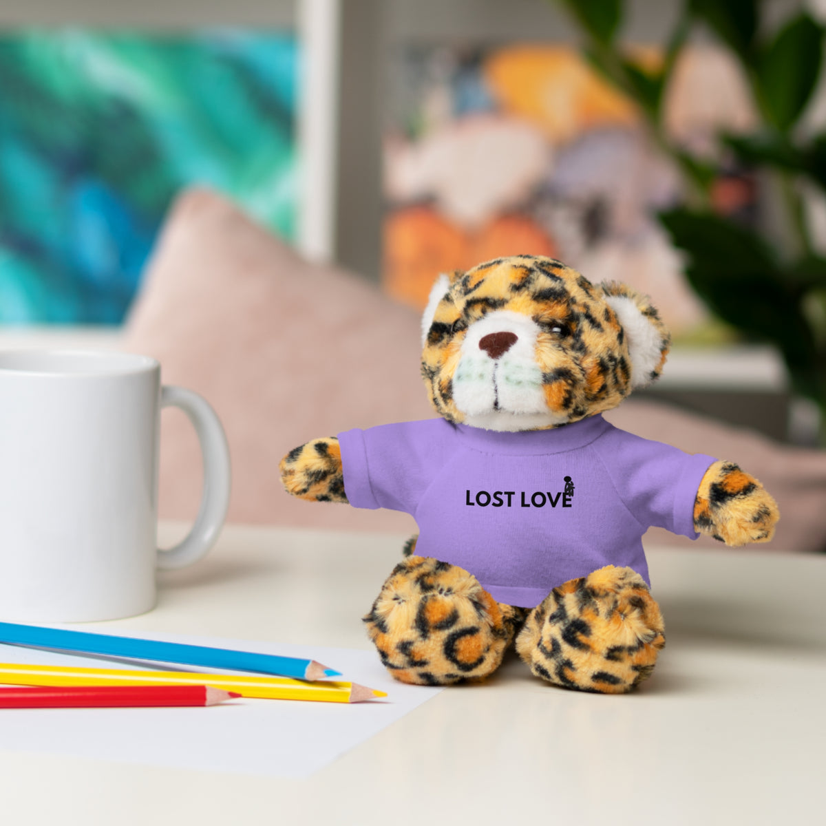 Stuffed Animal with Message Tee, Adorable Plush Toy, Gift for Kids, Comfort for Loss, Thoughtful Keepsake