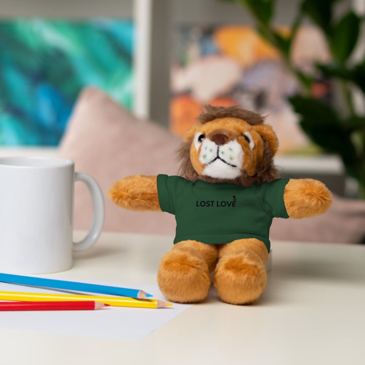 Stuffed Animal with Message Tee, Adorable Plush Toy, Gift for Kids, Comfort for Loss, Thoughtful Keepsake