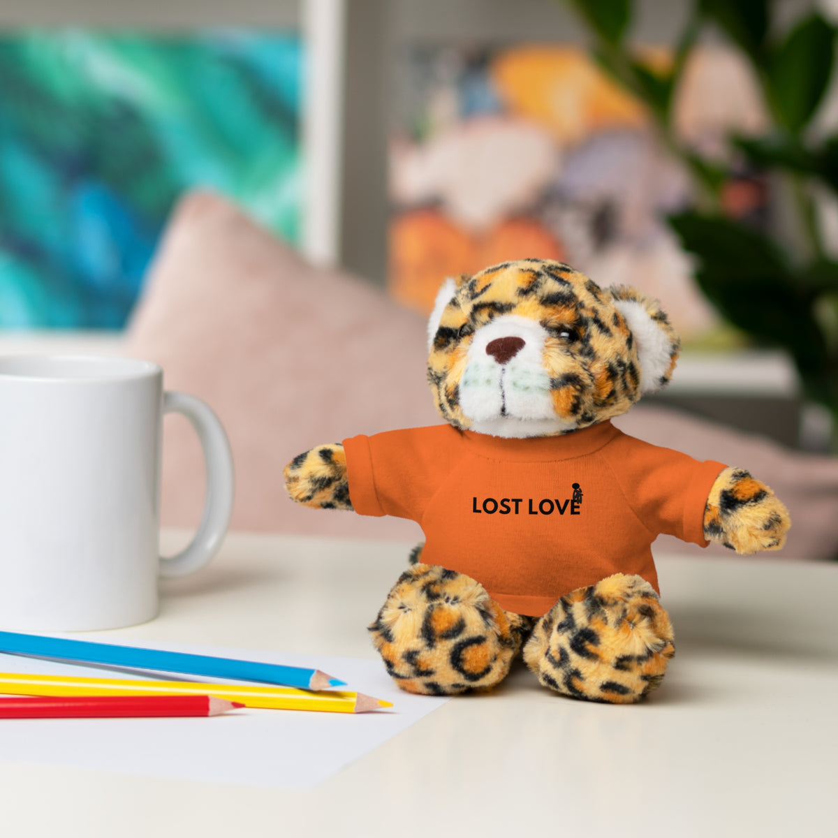 Stuffed Animal with Message Tee, Adorable Plush Toy, Gift for Kids, Comfort for Loss, Thoughtful Keepsake