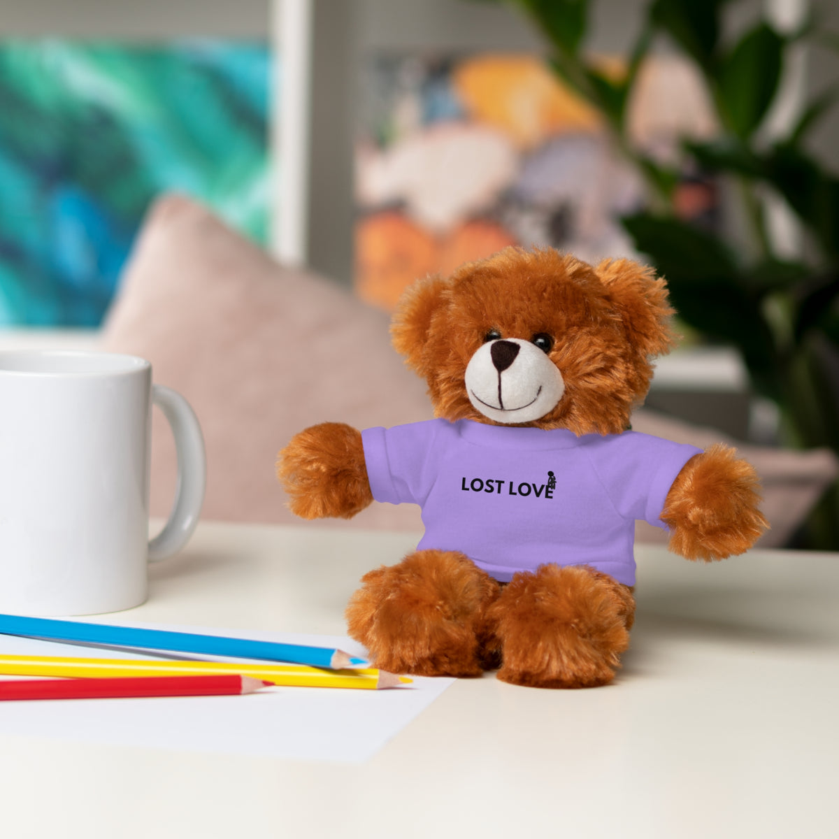 Stuffed Animal with Message Tee, Adorable Plush Toy, Gift for Kids, Comfort for Loss, Thoughtful Keepsake