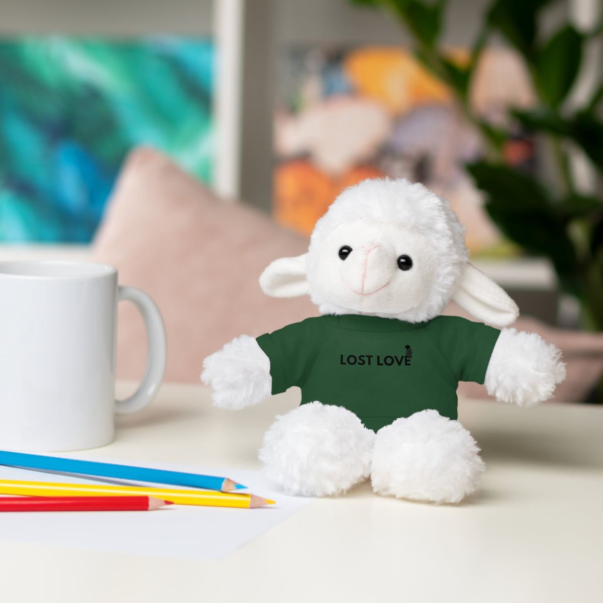 Stuffed Animal with Message Tee, Adorable Plush Toy, Gift for Kids, Comfort for Loss, Thoughtful Keepsake