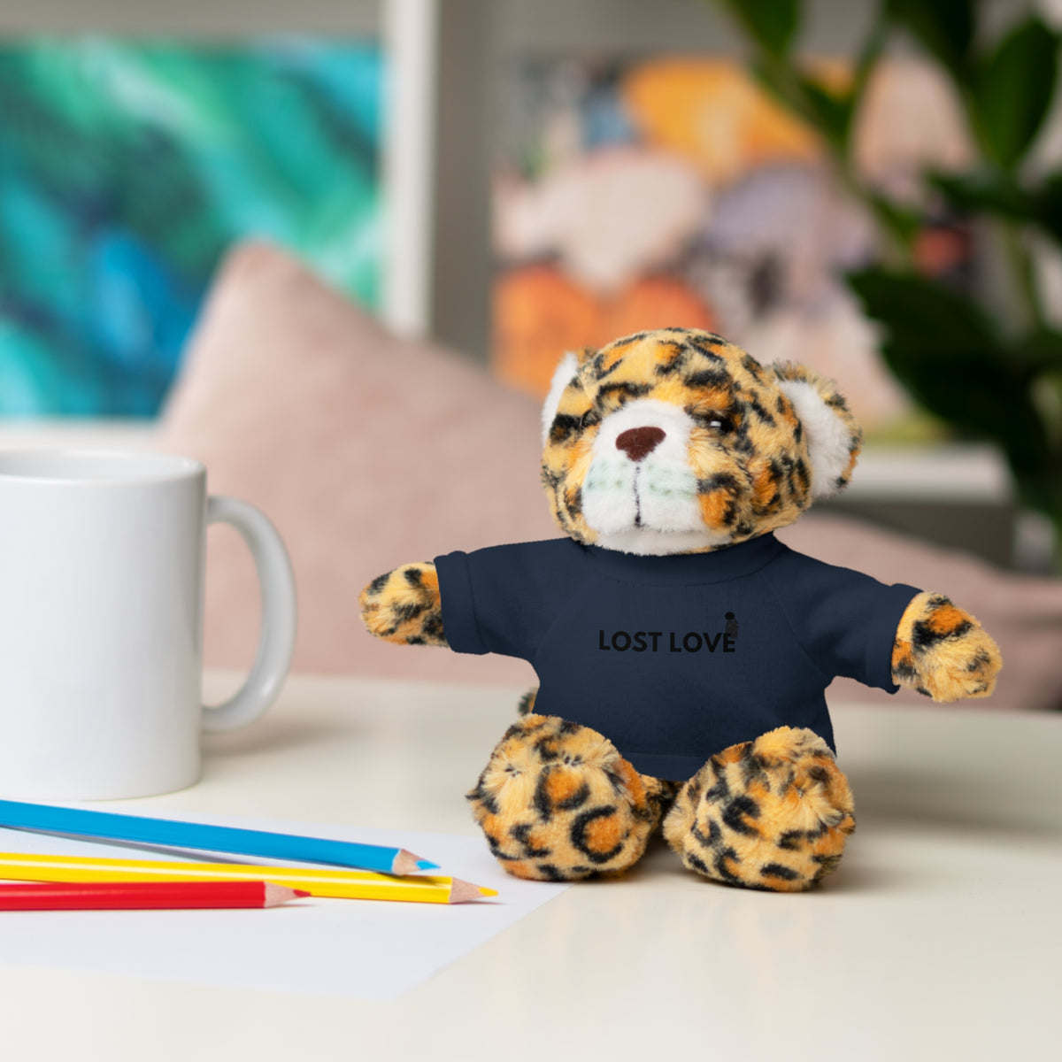 Stuffed Animal with Message Tee, Adorable Plush Toy, Gift for Kids, Comfort for Loss, Thoughtful Keepsake
