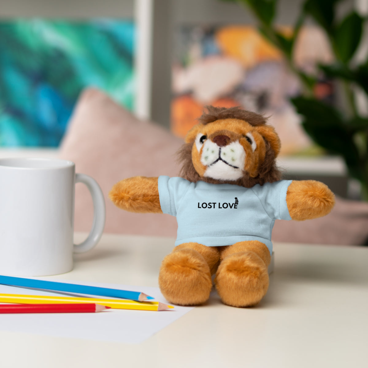 Stuffed Animal with Message Tee, Adorable Plush Toy, Gift for Kids, Comfort for Loss, Thoughtful Keepsake