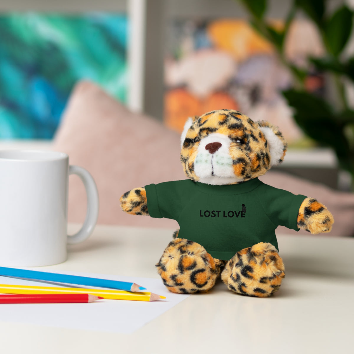 Stuffed Animal with Message Tee, Adorable Plush Toy, Gift for Kids, Comfort for Loss, Thoughtful Keepsake