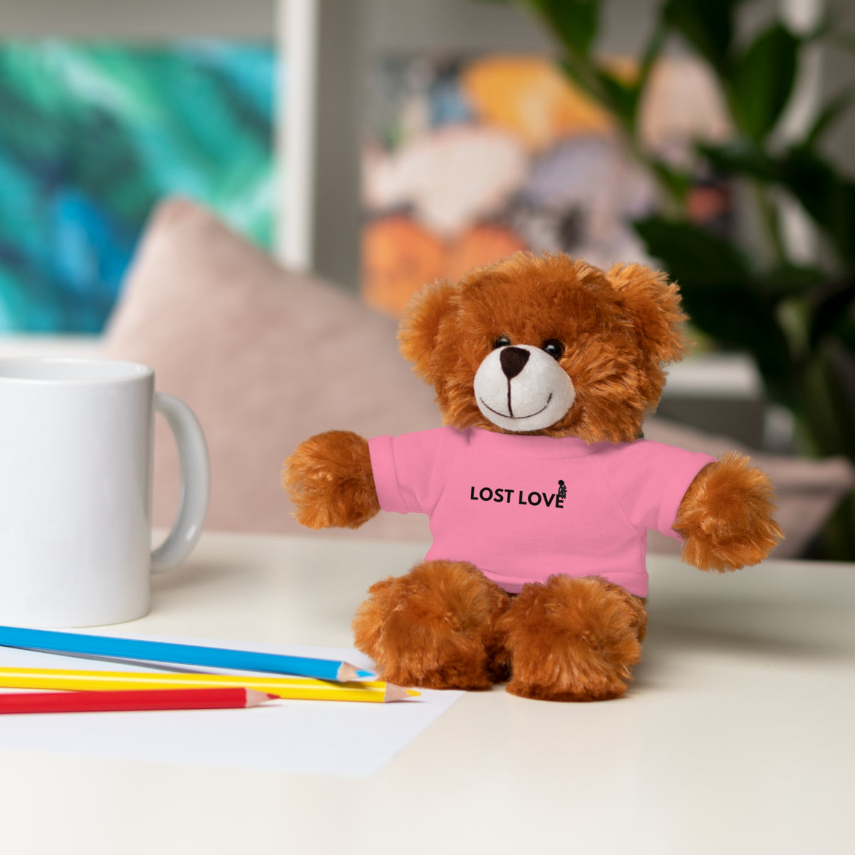 Stuffed Animal with Message Tee, Adorable Plush Toy, Gift for Kids, Comfort for Loss, Thoughtful Keepsake