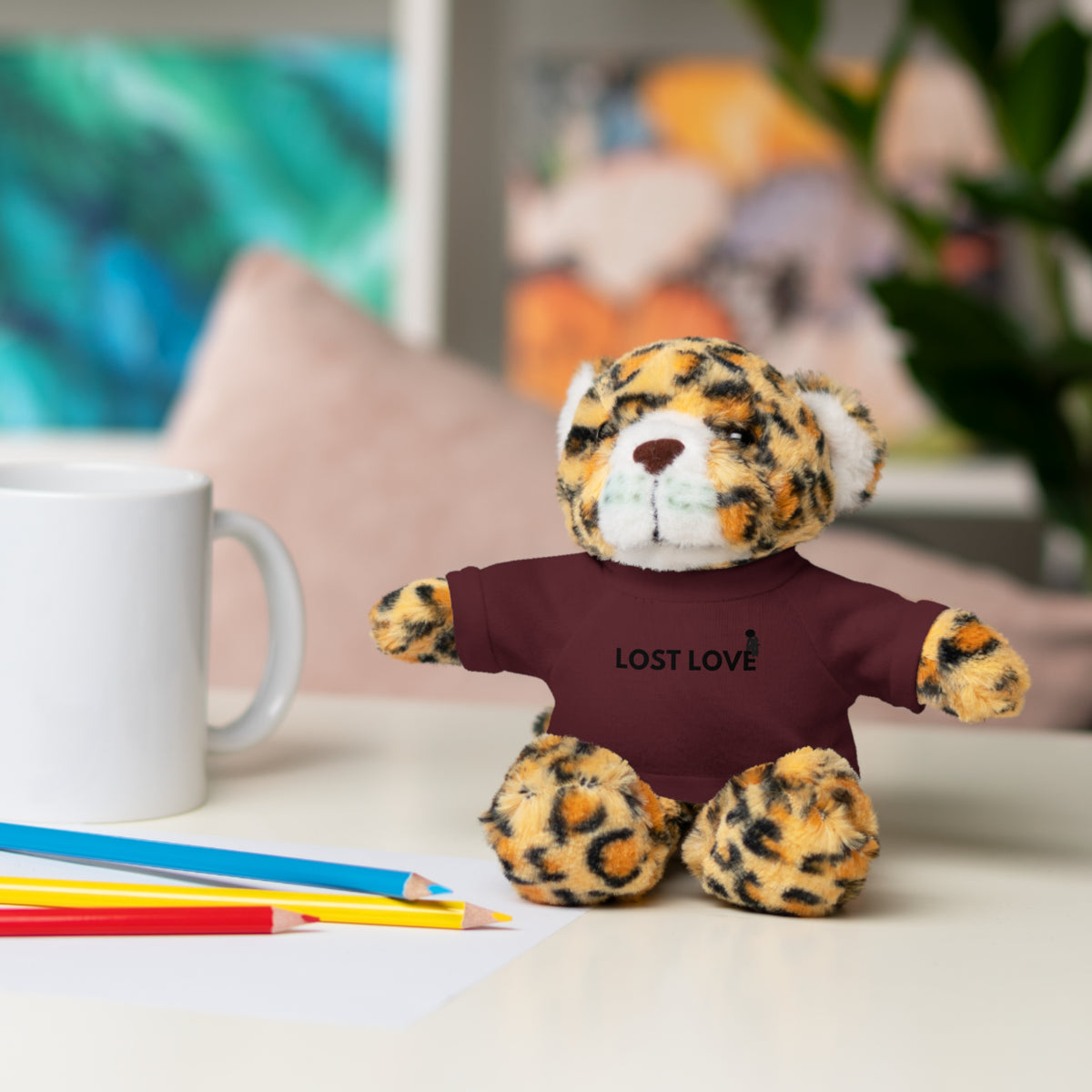 Stuffed Animal with Message Tee, Adorable Plush Toy, Gift for Kids, Comfort for Loss, Thoughtful Keepsake