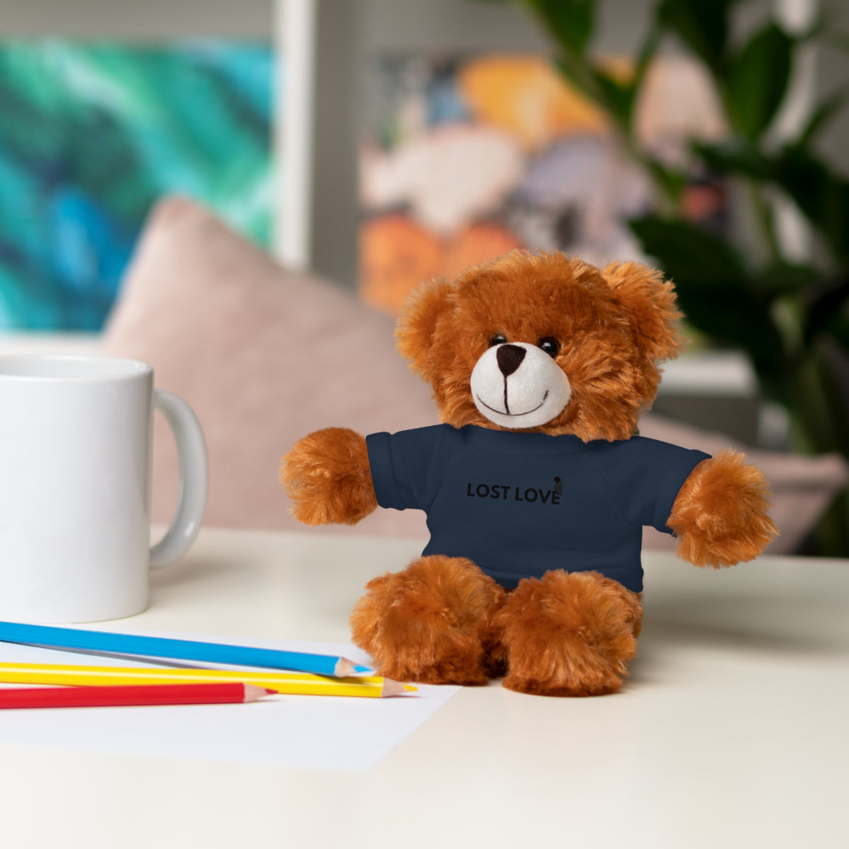 Stuffed Animal with Message Tee, Adorable Plush Toy, Gift for Kids, Comfort for Loss, Thoughtful Keepsake