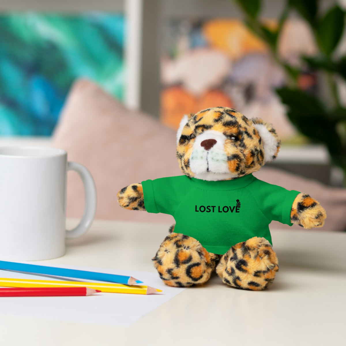 Stuffed Animal with Message Tee, Adorable Plush Toy, Gift for Kids, Comfort for Loss, Thoughtful Keepsake